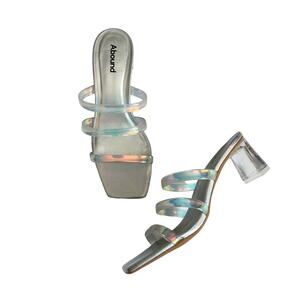 Abound Women’s Ethan Silver Translucent Heel
Strappy Slide Sandals Size 7.5